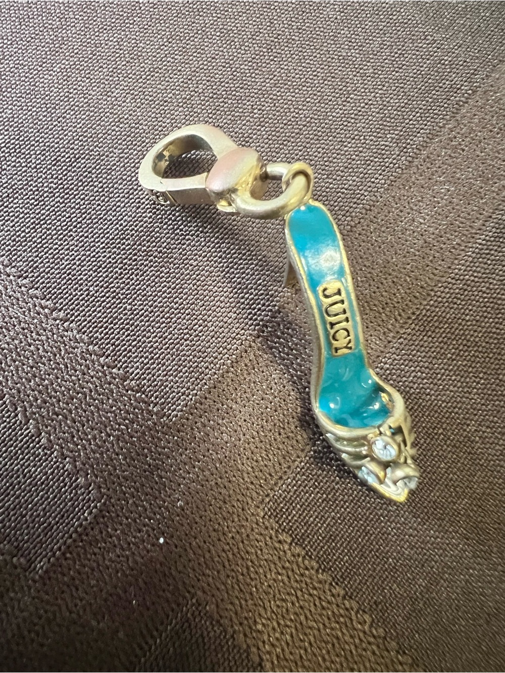 Vintage Juicy Couture Teal Turquoise Enamel Stiletto High Heel Charm As Is